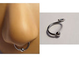 Surgical Steel Ball Attached Nose Septum Hoop 16 gauge 16g 10mm Diameter - I Love My Piercings!