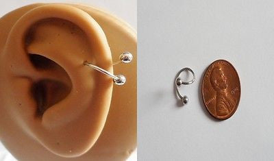 Surgical Steel Helix Cartilage Barbell Stud Ring Twisted Hoop 20 gauge 20g - I Love My Piercings!