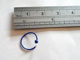 Blue Titanium Sterling Silver Nose Jewelry Stud HOOP Ring 22 gauge 22g 9mm - I Love My Piercings!
