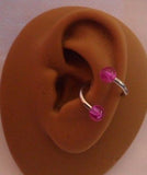6 Piece Surgical Steel Twisted Glitter Balls Conch Rings Hoops 14 gauge 14g - I Love My Piercings!