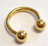 Gold Titanium Labret Bottom Horseshoe Lip Front or Side Lip Ring 14g 14 gauge - I Love My Piercings!