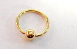 New GOLD TITANIUM Captive Bead Hoop Nose Ring 16 gauge 16g 10mm Diameter - I Love My Piercings!