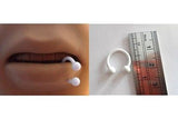 White Titanium Horseshoe Circular Side Bottom Lip Half Hoop Ring 14 gauge 14g - I Love My Piercings!