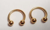 Gold Titanium Lip Rings Snake Bites Half Hoop Horseshoe 16 gauge 16g - I Love My Piercings!