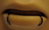 BLACK Segment Seamless SNAKE BITES Lip Hoops Rings 16g 16 gauge 8mm Diameter - I Love My Piercings!