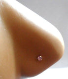 Stamped 14K Yellow Gold Claw Set Crystal Nose Screw Ring 20 gauge 20g Purple - I Love My Piercings!