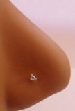 Sterling Silver Crystal Claw Set Nose Studs Straight Pins Ubend  22g 22 gauge - I Love My Piercings!
