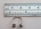 Surgical Steel Half Hoop Horseshoe Zebra Septum Ring 16 gauge 16g 10mm diameter - I Love My Piercings!