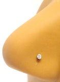 Surgical Steel Clear Crystal Nose Ring Screw Twist 20 gauge 20g 2mm Gem - I Love My Piercings!