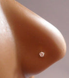 Stamped 14K Yellow Gold Claw Set Crystal Nose Screw Stud Ring 20 gauge 20g Clear - I Love My Piercings!