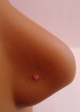 18K GOLD Plated Crystal Gem CZ Nose Studs Pins Ubend Straight Post 22 gauge 22g - I Love My Piercings!