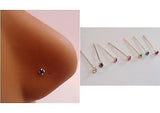 Sterling Silver Pronged Claw Set Nose Studs Straight Pins Ubend  22g 22 gauge - I Love My Piercings!