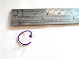 Purple Titanium Sterling Silver Nose Jewelry Stud HOOP Ring 22 gauge 22g 9mm - I Love My Piercings!