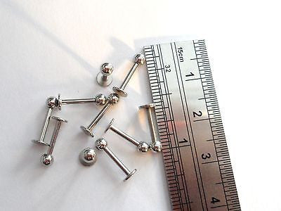 10 Piece Surgical Steel Studs Posts Lip Tragus Cartilage Rings 16 gauge 16g - I Love My Piercings!