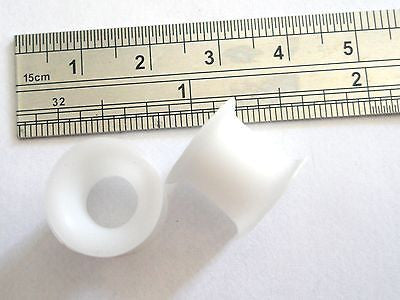 Pair 2 pieces White Soft Flexible Silicone Double Flare Tunnels 1/2 inch - I Love My Piercings!