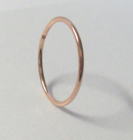 Rose Gold Seamless No Ball Thin Hoop Ring 22 gauge 9 mm Diameter - I Love My Piercings!