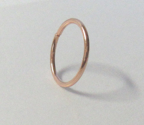 Rose Gold Titanium Seamless No Ball Thin Hoop Ring 22 gauge 7 mm Diameter - I Love My Piercings!