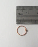 18k Rose Gold Plated Hoop Ring Thin 22 gauge 22g Ball Attached 7mm Diameter - I Love My Piercings!