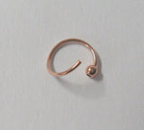 18k Rose Gold Plated Hoop Ring Thin 22 gauge 22g Ball Attached 7mm Diameter - I Love My Piercings!