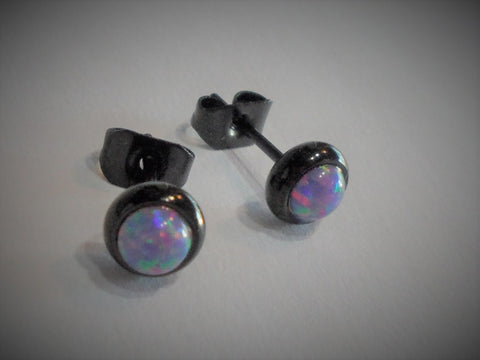 Black Titanium Purple Opal Earring Studs Posts Ear Cartilage 20 gauge 20g - I Love My Piercings!