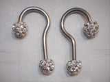 Pair Stainless Surgical Steel Dangle Hoop Hook Gem Ball Earrings 14 gauge 14g - I Love My Piercings!