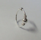 Sterling Silver Bali Ball Ear Universal Hoop Ring 20 gauge 20g 9 mm Diameter - I Love My Piercings!