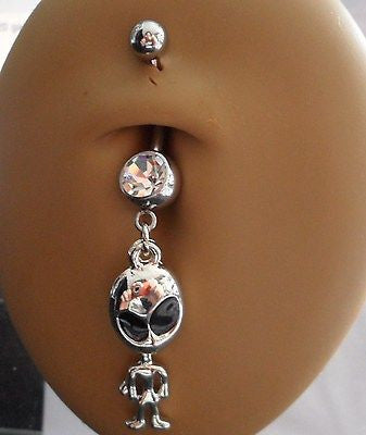 Your Own Little Alien Belly Barbell Navel Dangle Ring 14 gauge 14g - I Love My Piercings!