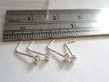 4 Piece CLAW SET Nose L Shape Bent Studs Pins Rings Clear Crystals 22 gauge 22g - I Love My Piercings!