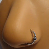 Surgical Steel Ball Attached Nose Ring Hoop 16 gauge 16g 8mm Diameter - I Love My Piercings!