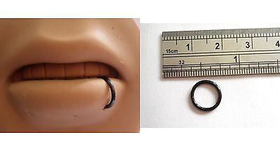 Black Titanium Segment Lip Ring Bottom Side Hoop Piercing 16 gauge 16g - I Love My Piercings!