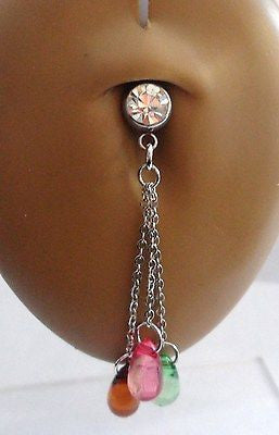 Bioplast Pregnancy Flexible Beaded Belly Barbell Ring 14 gauge 14g - I Love My Piercings!