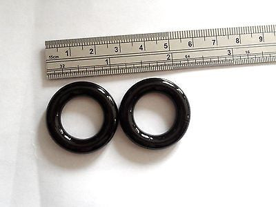 BLACK Acrylic Seamless Segment Stretched Lobe Hoops Rings Plugs 2 gauge 2g - I Love My Piercings!