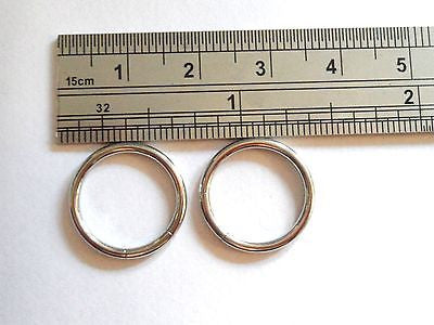 Surgical Steel Segment Hoop Earrings Rings 14g 14 gauge 1/2 inch Diameter - I Love My Piercings!