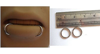 Surgical Steel SNAKE BITES Lip Hoops Rings 16g 16 gauge 8mm Diameter