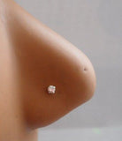 4 Piece CLAW SET Nose L Shape Bent Studs Pins Rings Clear Crystals 22 gauge 22g - I Love My Piercings!