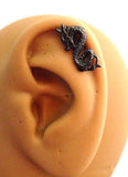 Black Titanium Dragon Conch Cartilage Helix Earring Lobe Stud 16 gauge 16g - I Love My Piercings!