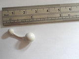 White Titanium Curved Barbell Navel Belly Ring Balls 14 gauge 14g - I Love My Piercings!