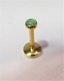 18k Gold Plated Peridot Opal Stud Post Lip Tragus Cartilage Ring 16 gauge 16g - I Love My Piercings!