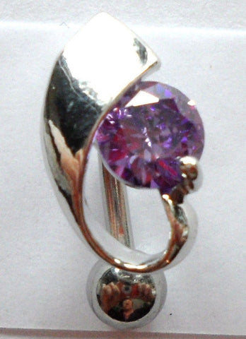 Surgical Steel VCH Jewelry Hood Cover Purple Crystal Jewelry Curved Barbell 14 gauge 14g - I Love My Piercings!