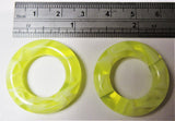 Pair Yellow Marble Light Acrylic Seamless Segment Hoops Rings Plugs 2 gauge 2g - I Love My Piercings!