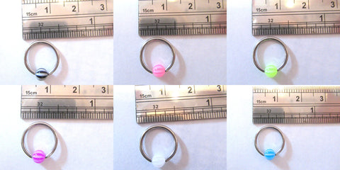 Striped Bead Hoop Choose Gauge Color Diameter - I Love My Piercings!