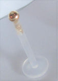 14K Yellow Gold Bioplast Flexible Metal Sensitive Plastic Stud Push Pin 16 gauge - I Love My Piercings!