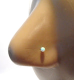 Surgical Steel 2mm Small Opal Ball Nose Screw Curl Cork Post Stud Ring 20 gauge - I Love My Piercings!