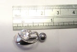 Surgical Steel VCH Jewelry Hood Cover Clear Crystal Jewelry Curved Barbell 14 gauge 14g - I Love My Piercings!