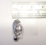 Surgical Steel VCH Jewelry Hood Cover Clear Crystal Jewelry Curved Barbell 14 gauge 14g - I Love My Piercings!